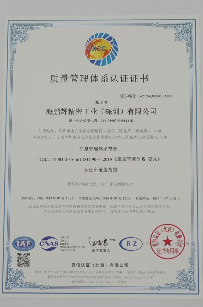 Quality Management System Certificate